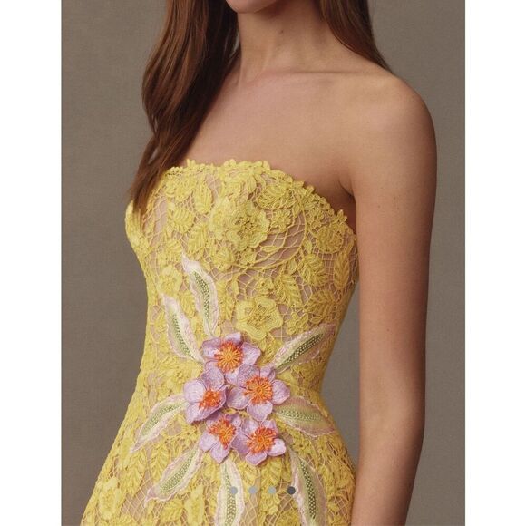 Helsi Elena Strapless 3D Floral Structured Lace Mini Dress XL - Picture 4 of 12